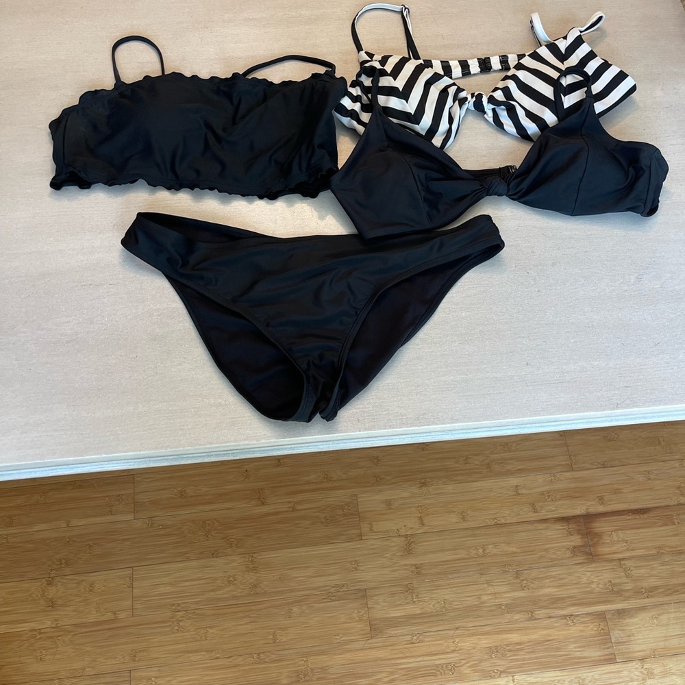 No Boundaries Black Bikini Set with three different top options XL